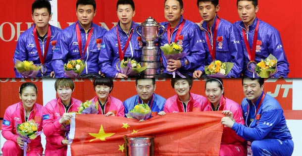 新华网陕西频道图片 :: 乒乓球团体世锦赛:中国男、女队分获冠军