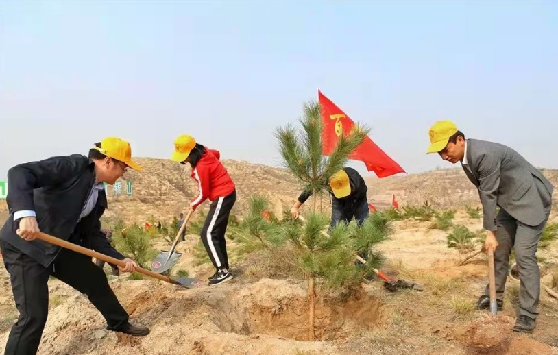 榆林市府谷县有序开展植树造林活动